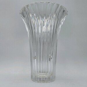 Vintage Crystal Mikasa Excelsior Flared Flare Vase 10.5 Inch Ruffled Oval EUC